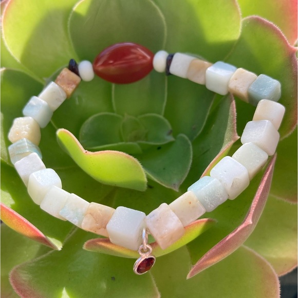 Amazonite Carnelian Bracelet - Picture 5 of 8